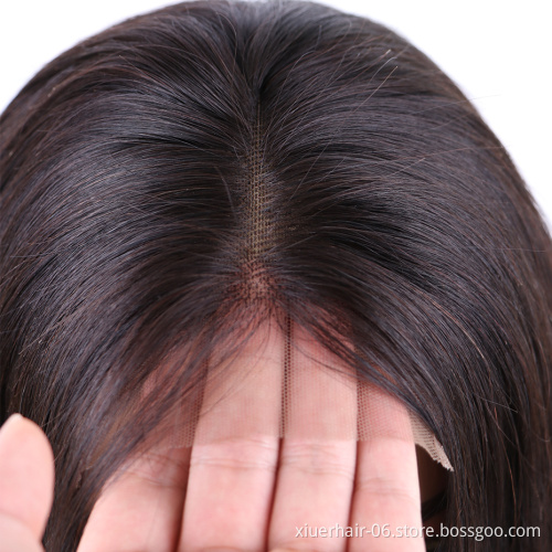 RTS Brazilian Bang Wholesale 100% Vendors Glueless Virgin Closure Lace 4x4 Silky Straight Human Hair Wig
